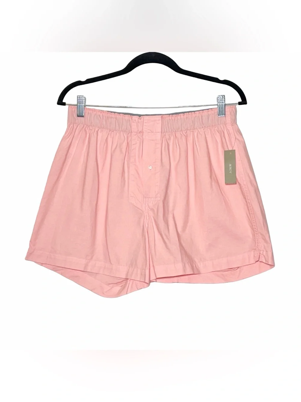 NEW J. Crew Boxer Short in Garment-Dyed Broken-In Organic Cotton Oxford, Pink, M